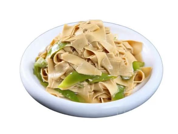 Stir-Fried Tofu Skin with Green Peppers尖椒干豆腐